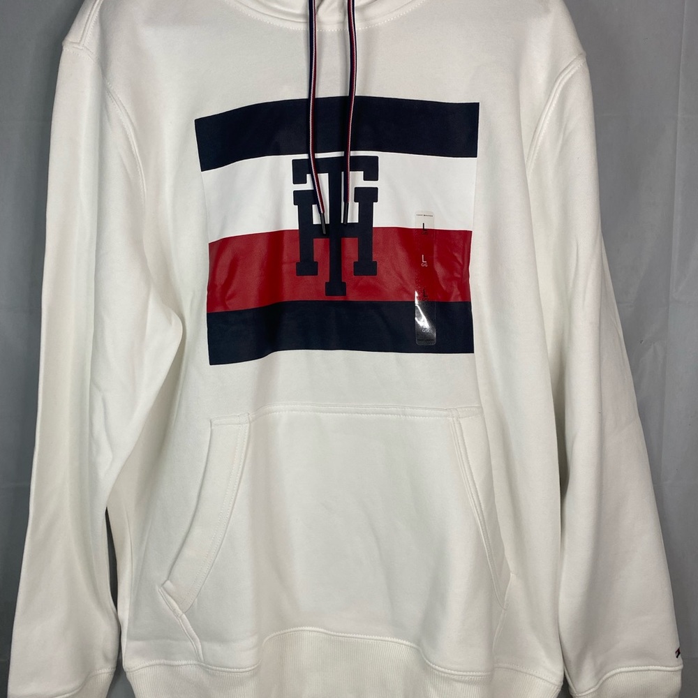 Tommy Hilfiger large logo hoodie Jacket white red and blue color way (Next day✈️